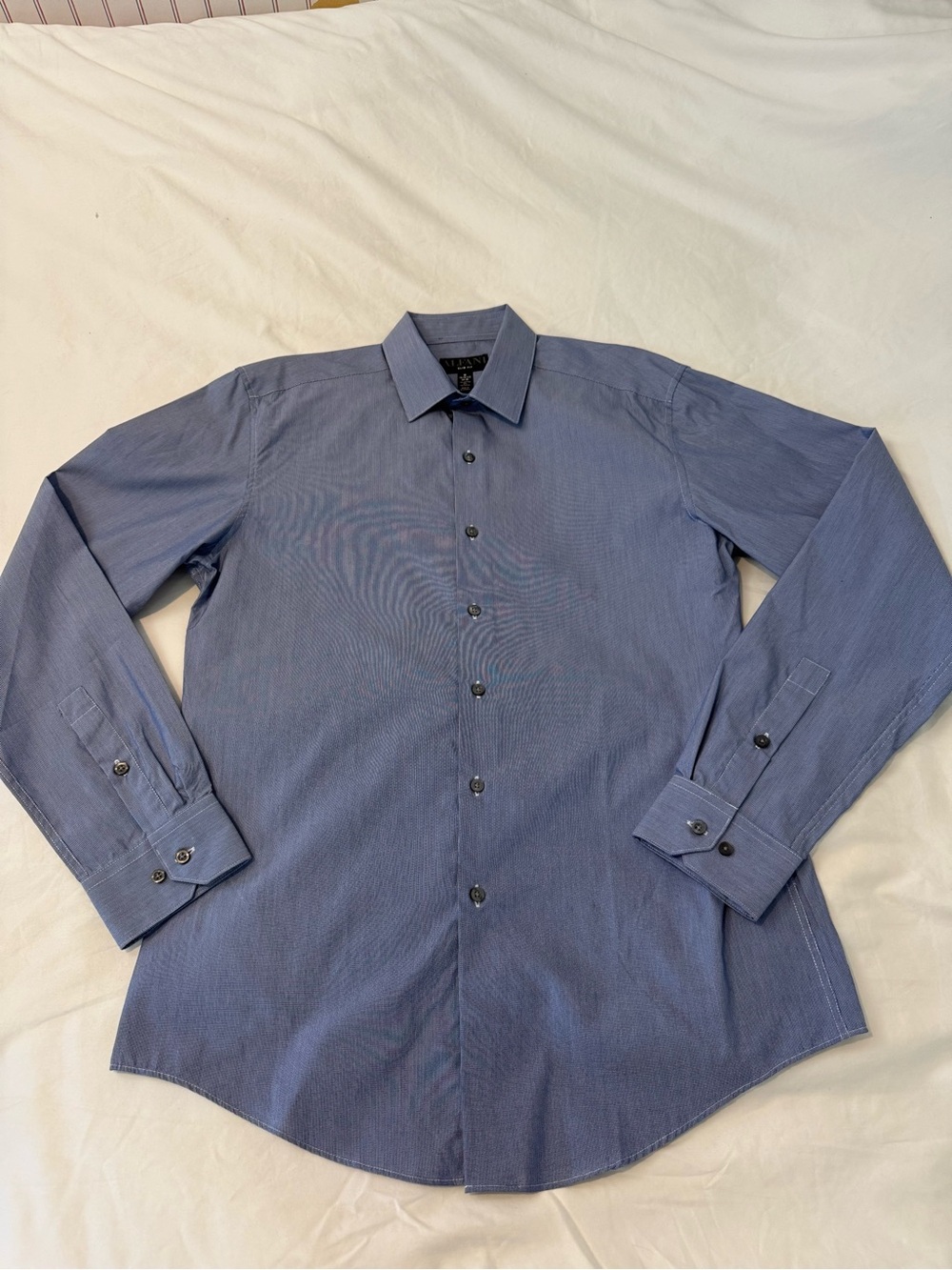 Alfani Men's Navy Blue Button-Up Dress Shirt